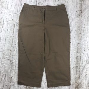 [Monterey Bay] Dark Khaki Capri Pants Size 16P Womens Bottoms Petite Brown